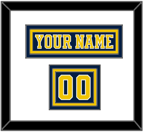 Michigan Hockey Nameplate & Number (Shoulder) - Road Blue (2019-2020) - Triple Mat 1