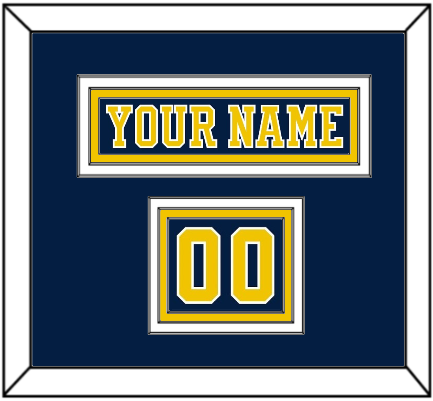 Michigan Hockey Nameplate & Number (Shoulder) - Road Blue (2019-2020) - Premier Tier 2