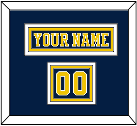 Michigan Hockey Nameplate & Number (Shoulder) - Road Blue (2019-2020) - Triple Mat 2