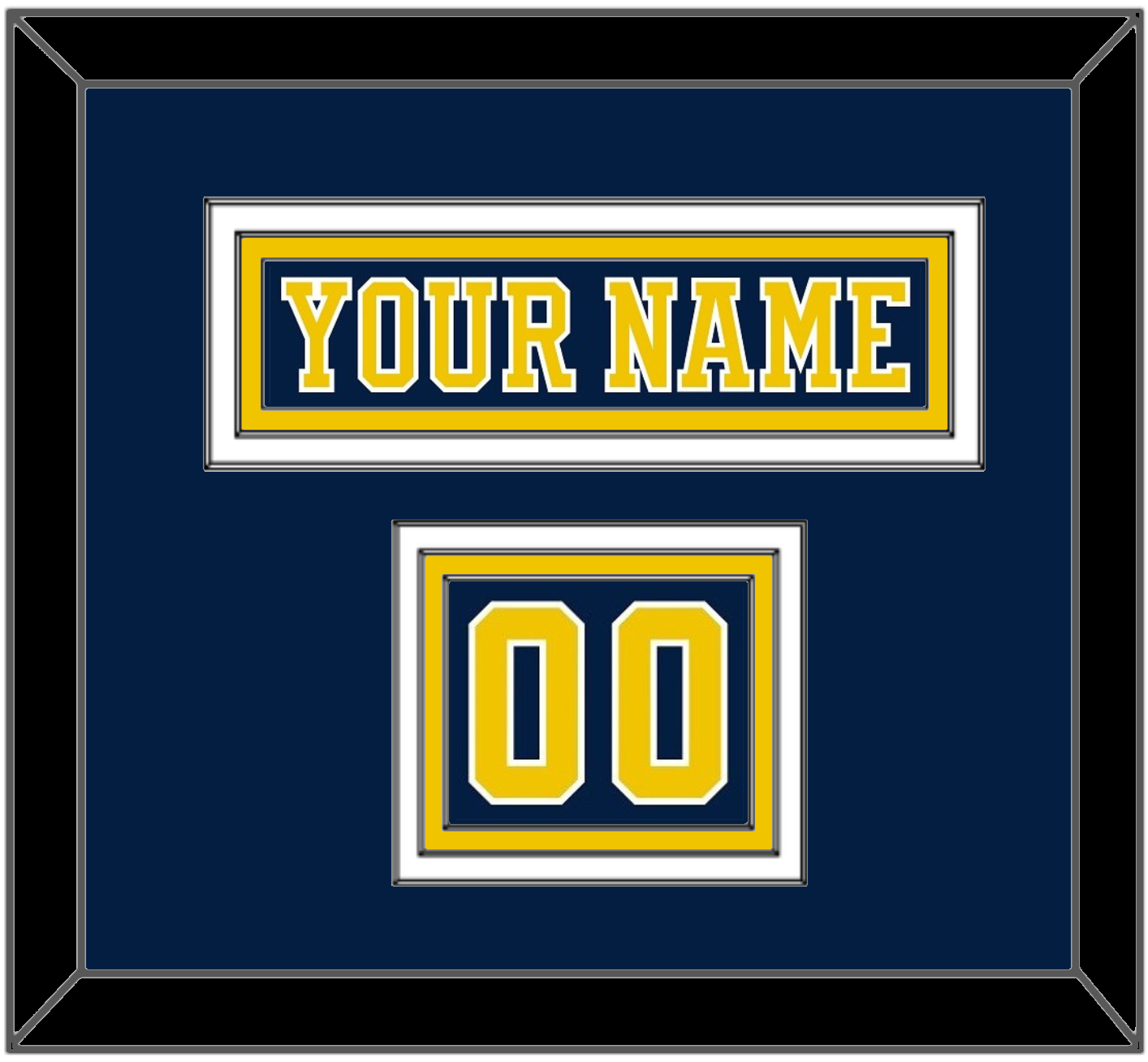 Michigan Hockey Nameplate & Number (Shoulder) - Road Blue (2019-2020) - Premier Tier 2