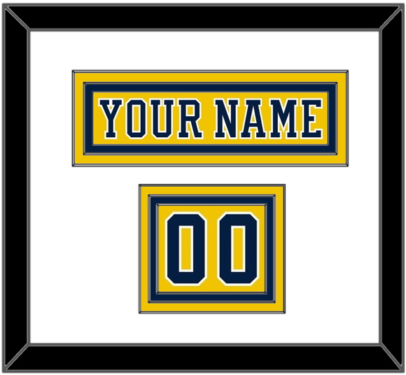 Michigan Hockey Nameplate & Number (Shoulder) - Alternate Maize (2019-2020) - Triple Mat 1