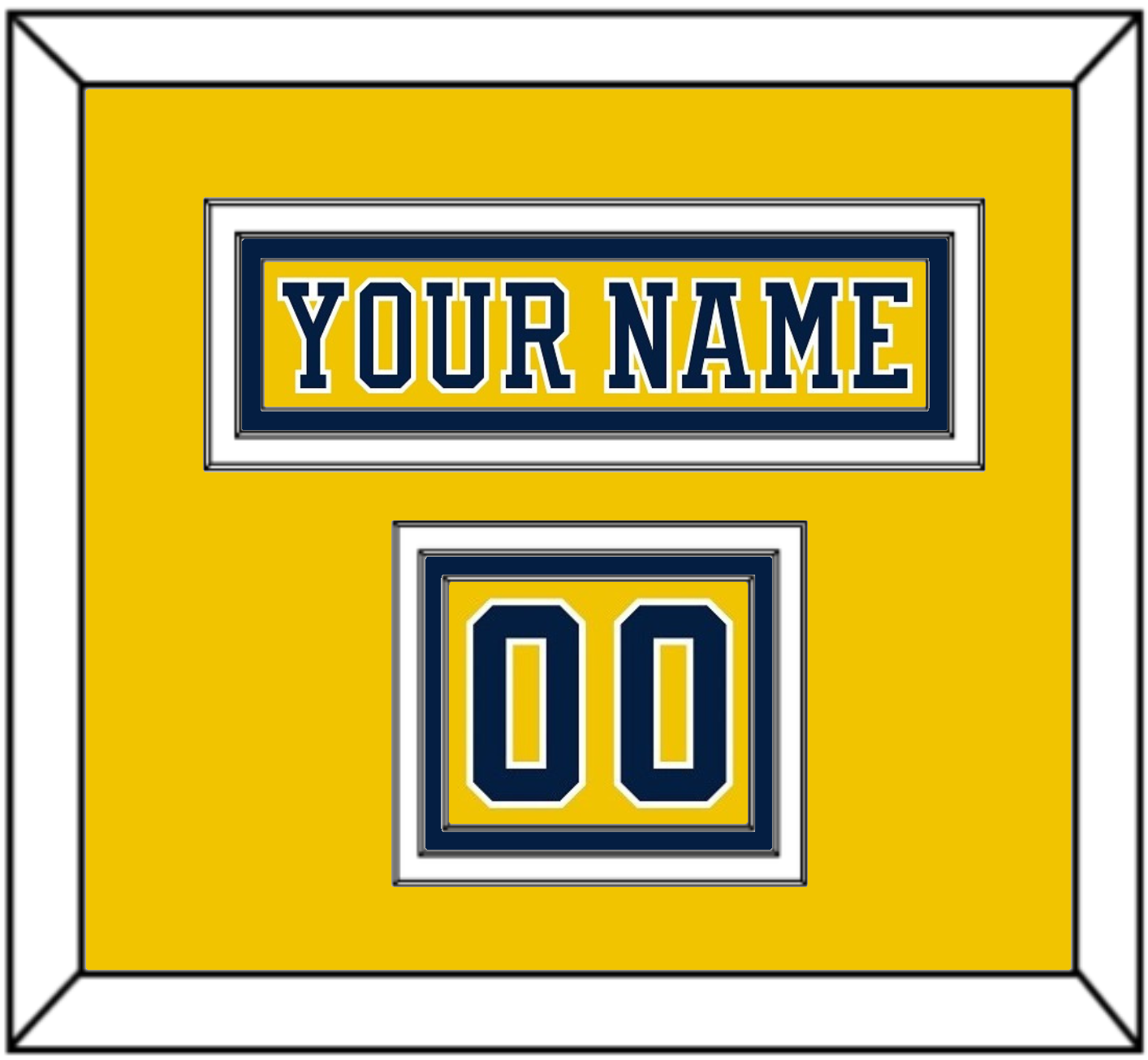 Michigan Hockey Nameplate & Number (Shoulder) - Alternate Maize (2019-2020) - Premier Tier 2