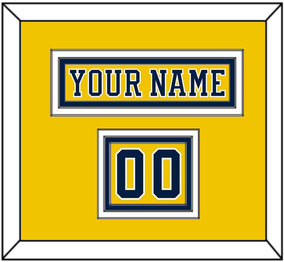 Michigan Hockey Nameplate & Number (Shoulder) - Alternate Maize (2019-2020) - Triple Mat 2