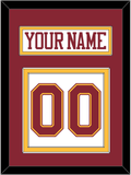 Minnesota Hockey Nameplate & Number (Back) - Home White - Double Mat 3