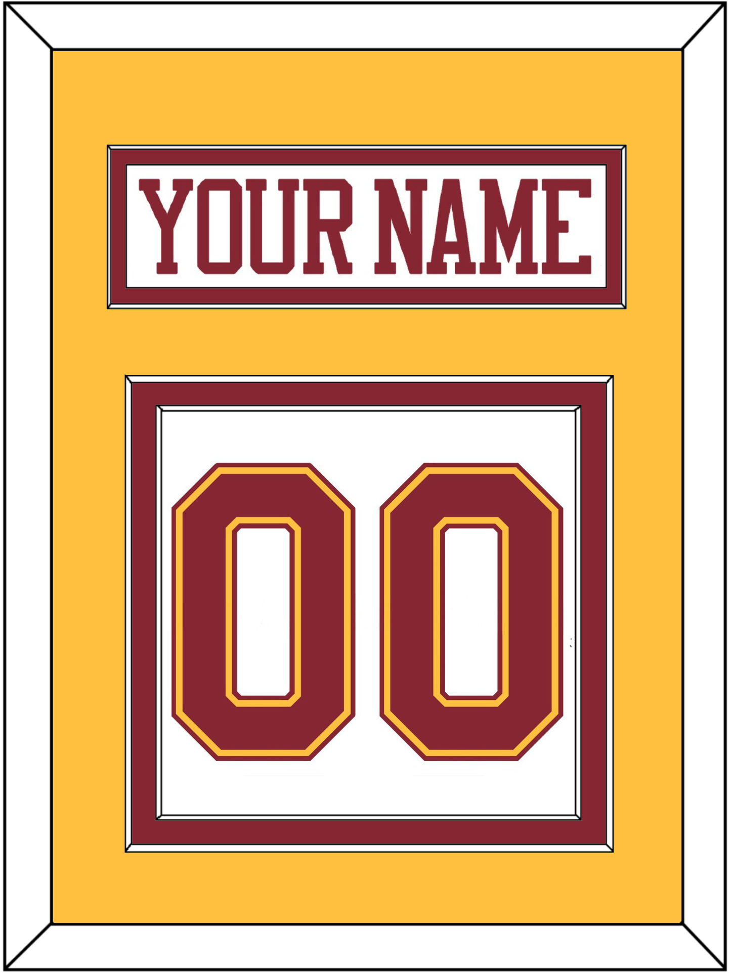 Minnesota Hockey Nameplate & Number (Back) - Home White - Signature Tier 4