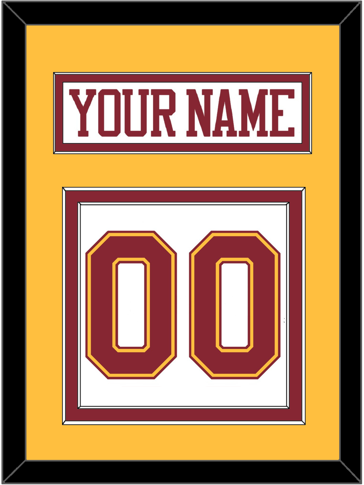 Minnesota Hockey Nameplate & Number (Back) - Home White - Signature Tier 4