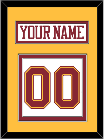 Minnesota Hockey Nameplate & Number (Back) - Home White - Signature Tier 4