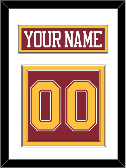 Minnesota Hockey Nameplate & Number (Back) - Road Maroon - Signature Tier 1
