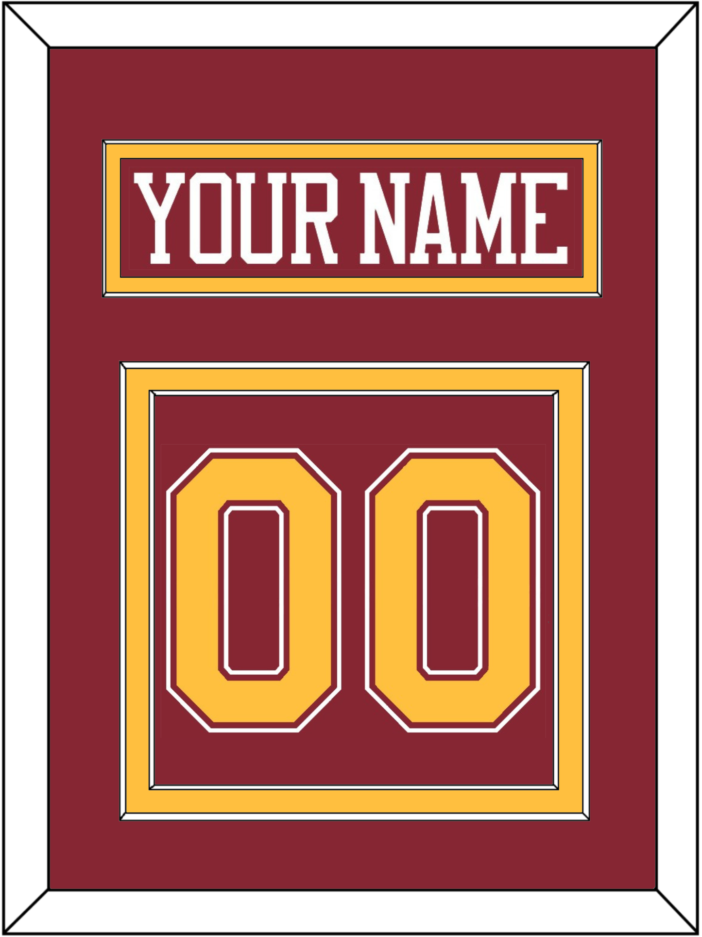 Minnesota Hockey Nameplate & Number (Back) - Road Maroon - Signature Tier 2