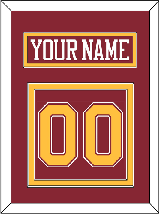 Minnesota Hockey Nameplate & Number (Back) - Road Maroon - Signature Tier 2