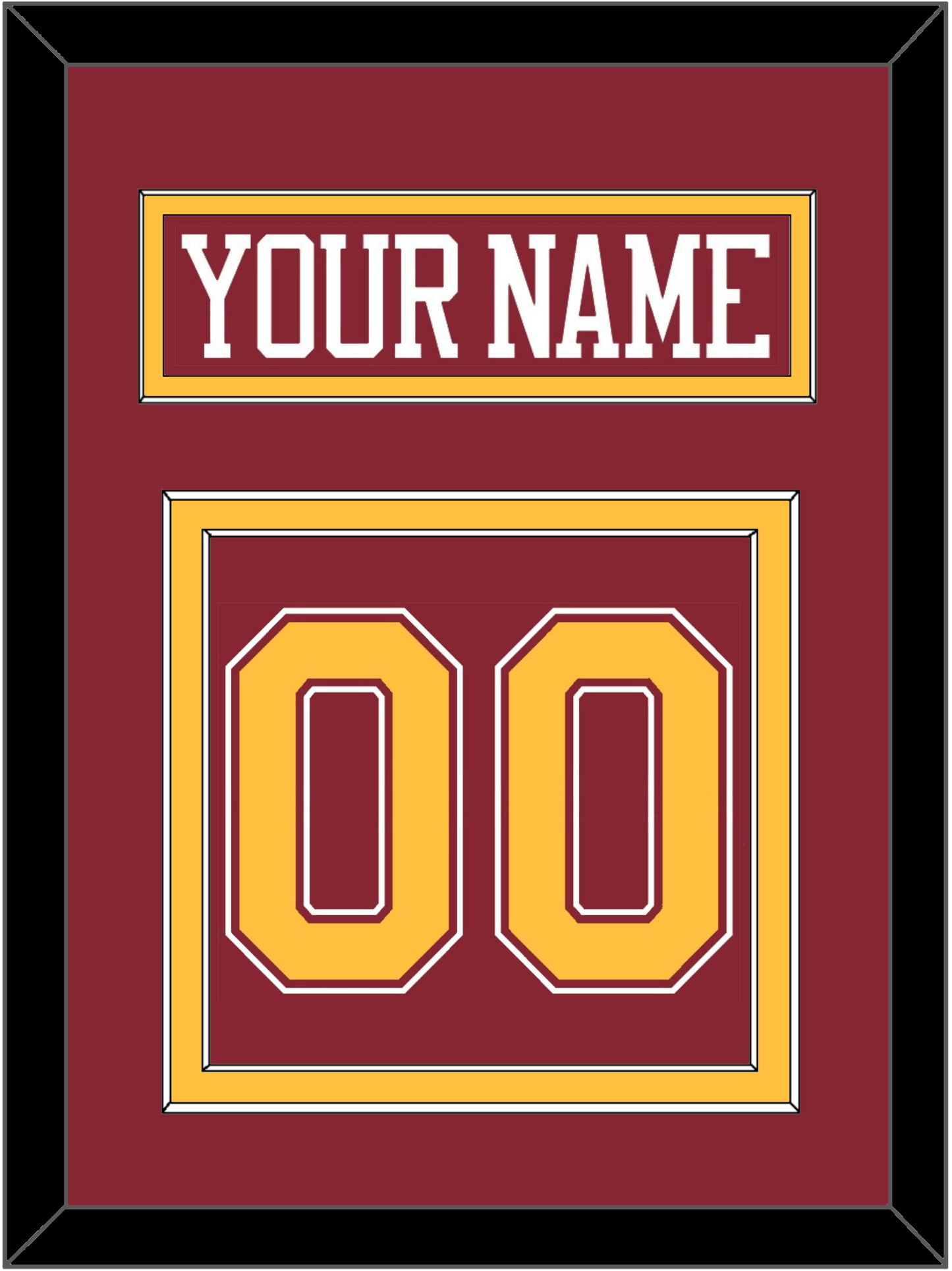Minnesota Hockey Nameplate & Number (Back) - Road Maroon - Signature Tier 2