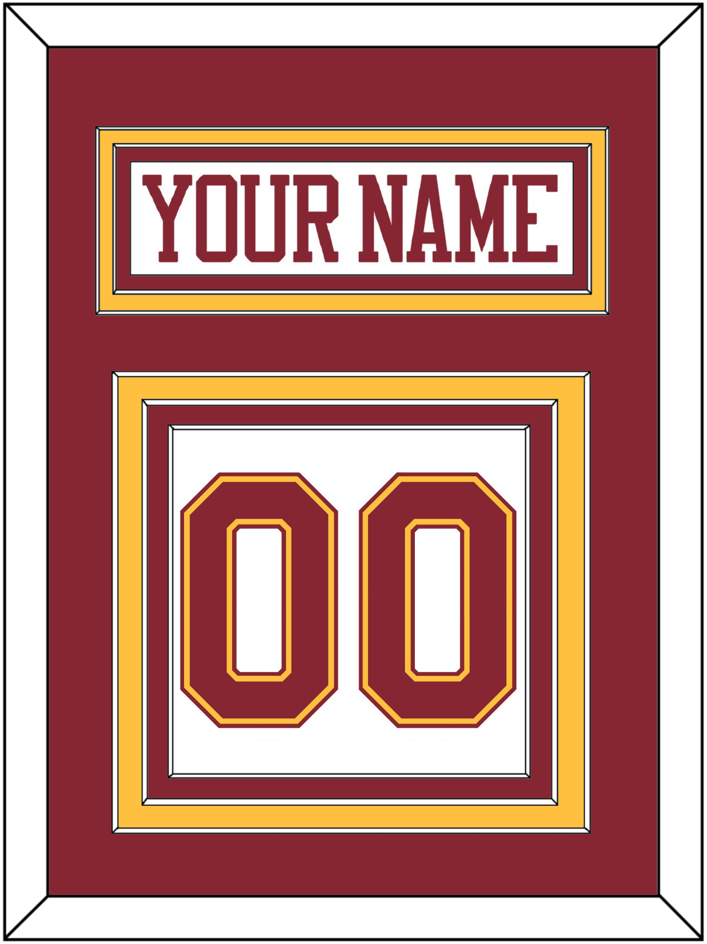 Minnesota Hockey Nameplate & Number (Back) - Home White - Premier Tier 2