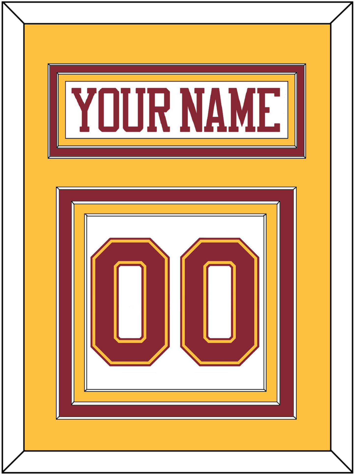 Minnesota Hockey Nameplate & Number (Back) - Home White - Premier Tier 3