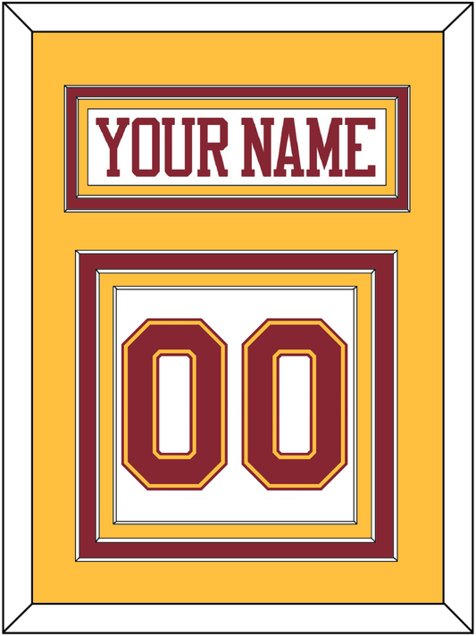 Minnesota Hockey Nameplate & Number (Back) - Home White - Premier Tier 3
