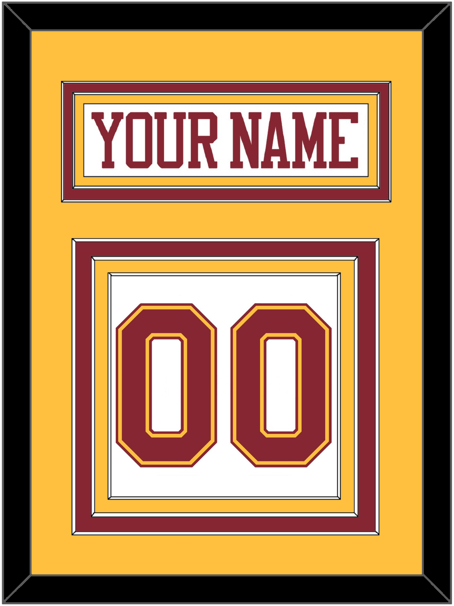 Minnesota Hockey Nameplate & Number (Back) - Home White - Premier Tier 3