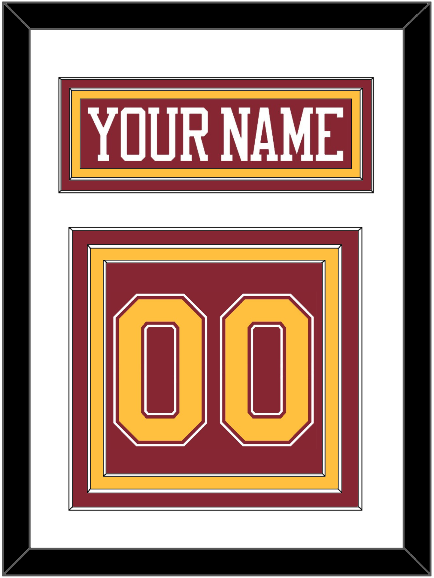 Minnesota Hockey Nameplate & Number (Back) - Road Maroon - Premier Tier 1