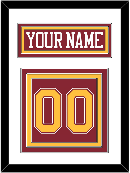 Minnesota Hockey Nameplate & Number (Back) - Road Maroon - Premier Tier 1