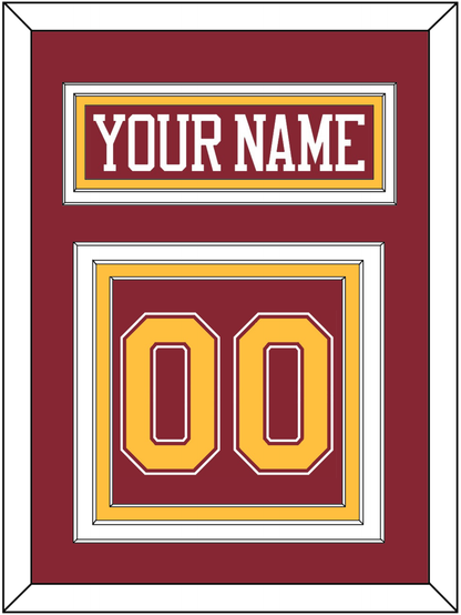 Minnesota Hockey Nameplate & Number (Back) - Road Maroon - Premier Tier 2