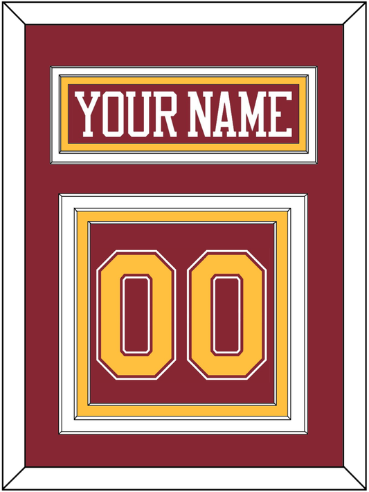 Minnesota Hockey Nameplate & Number (Back) - Road Maroon - Premier Tier 2