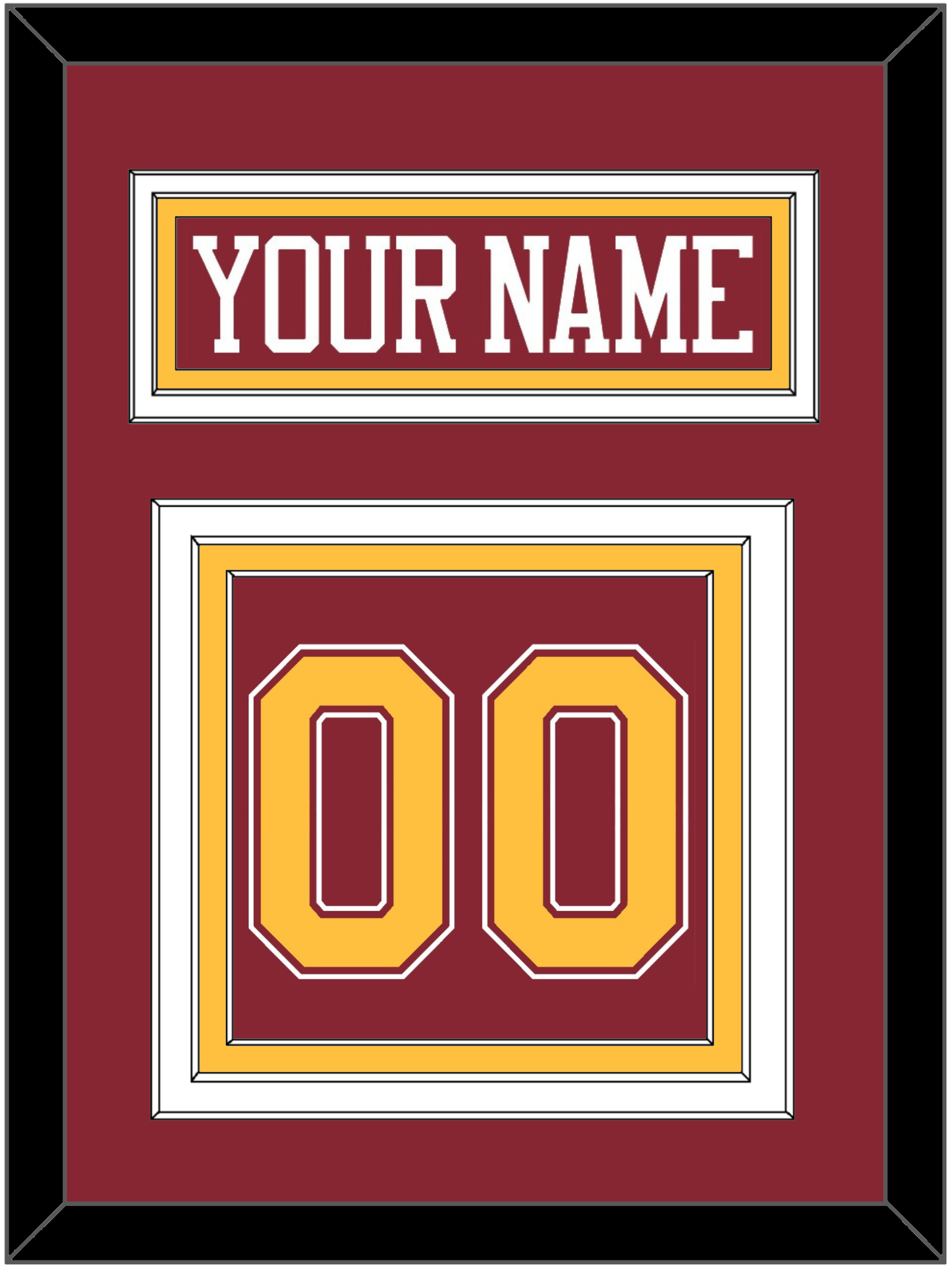 Minnesota Hockey Nameplate & Number (Back) - Road Maroon - Premier Tier 2