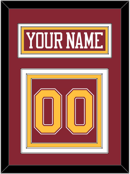 Minnesota Hockey Nameplate & Number (Back) - Road Maroon - Premier Tier 2