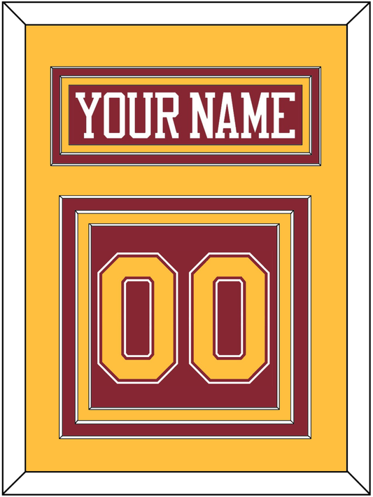 Minnesota Hockey Nameplate & Number (Back) - Road Maroon - Premier Tier 3