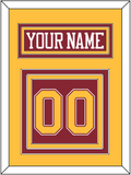 Minnesota Hockey Nameplate & Number (Back) - Road Maroon - Triple Mat 3