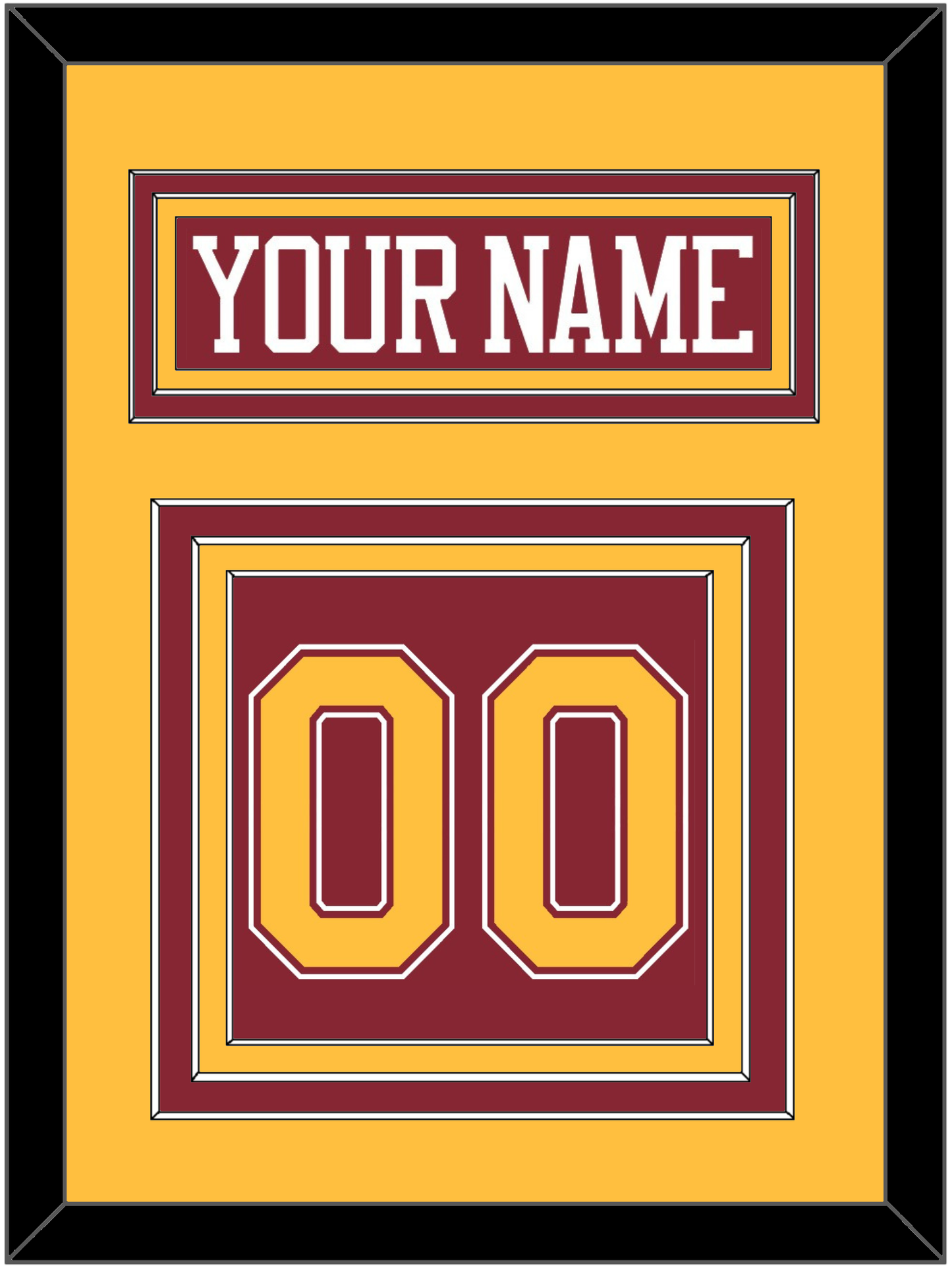 Minnesota Hockey Nameplate & Number (Back) - Road Maroon - Premier Tier 3