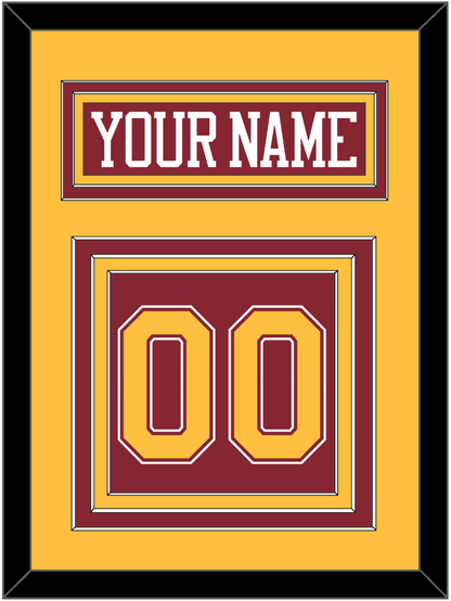 Minnesota Hockey Nameplate & Number (Back) - Road Maroon - Premier Tier 3