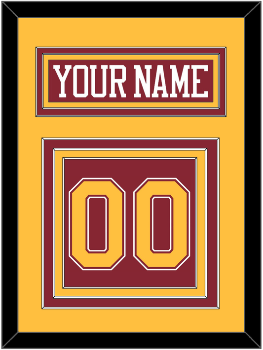 Minnesota Hockey Nameplate & Number (Back) - Road Maroon - Premier Tier 3
