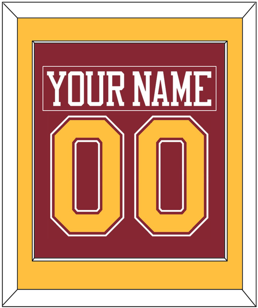 Minnesota Nameplate & Number (Back) Combined - Road Maroon - Essential Tier 2