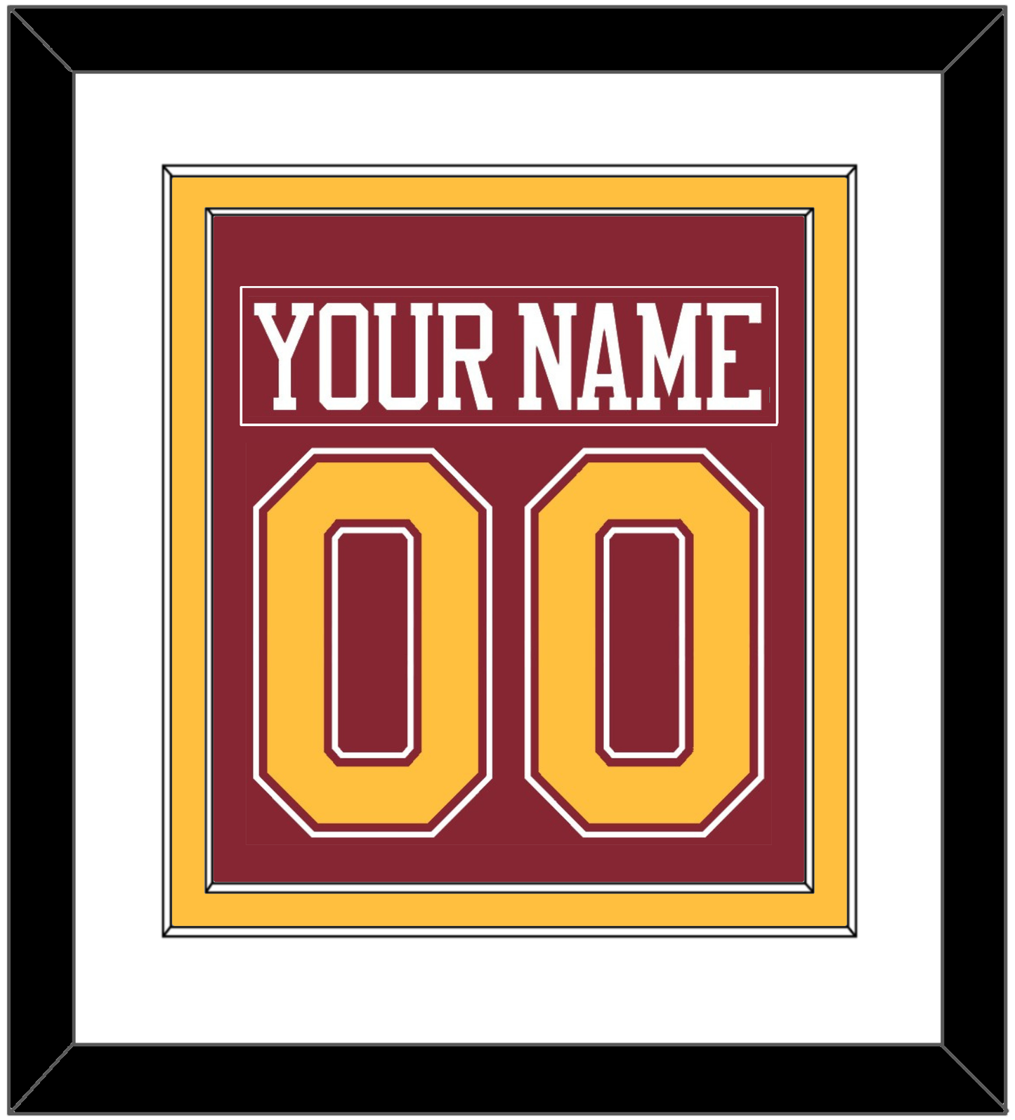 Minnesota Nameplate & Number (Back) Combined - Road Maroon - Signature Tier 1