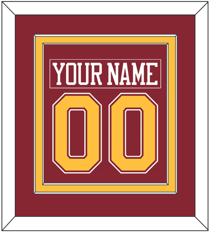 Minnesota Nameplate & Number (Back) Combined - Road Maroon - Signature Tier 2