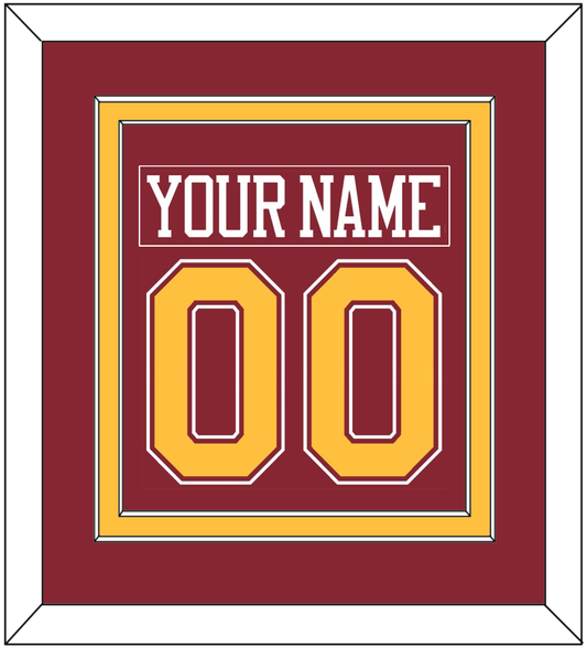 Minnesota Nameplate & Number (Back) Combined - Road Maroon - Signature Tier 2