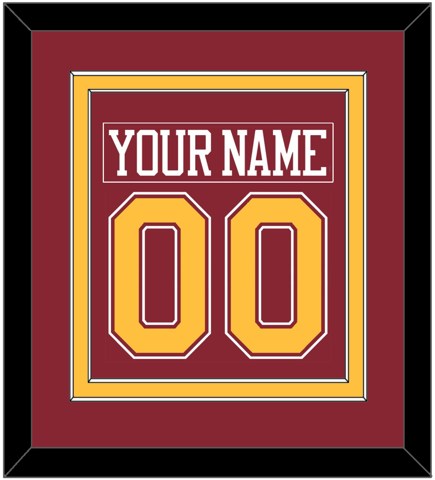 Minnesota Nameplate & Number (Back) Combined - Road Maroon - Signature Tier 2