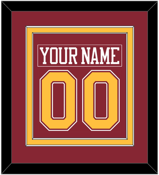 Minnesota Nameplate & Number (Back) Combined - Road Maroon - Signature Tier 2