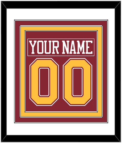 Minnesota Nameplate & Number (Back) Combined - Road Maroon - Premier Tier 1
