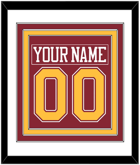 Minnesota Nameplate & Number (Back) Combined - Road Maroon - Premier Tier 1
