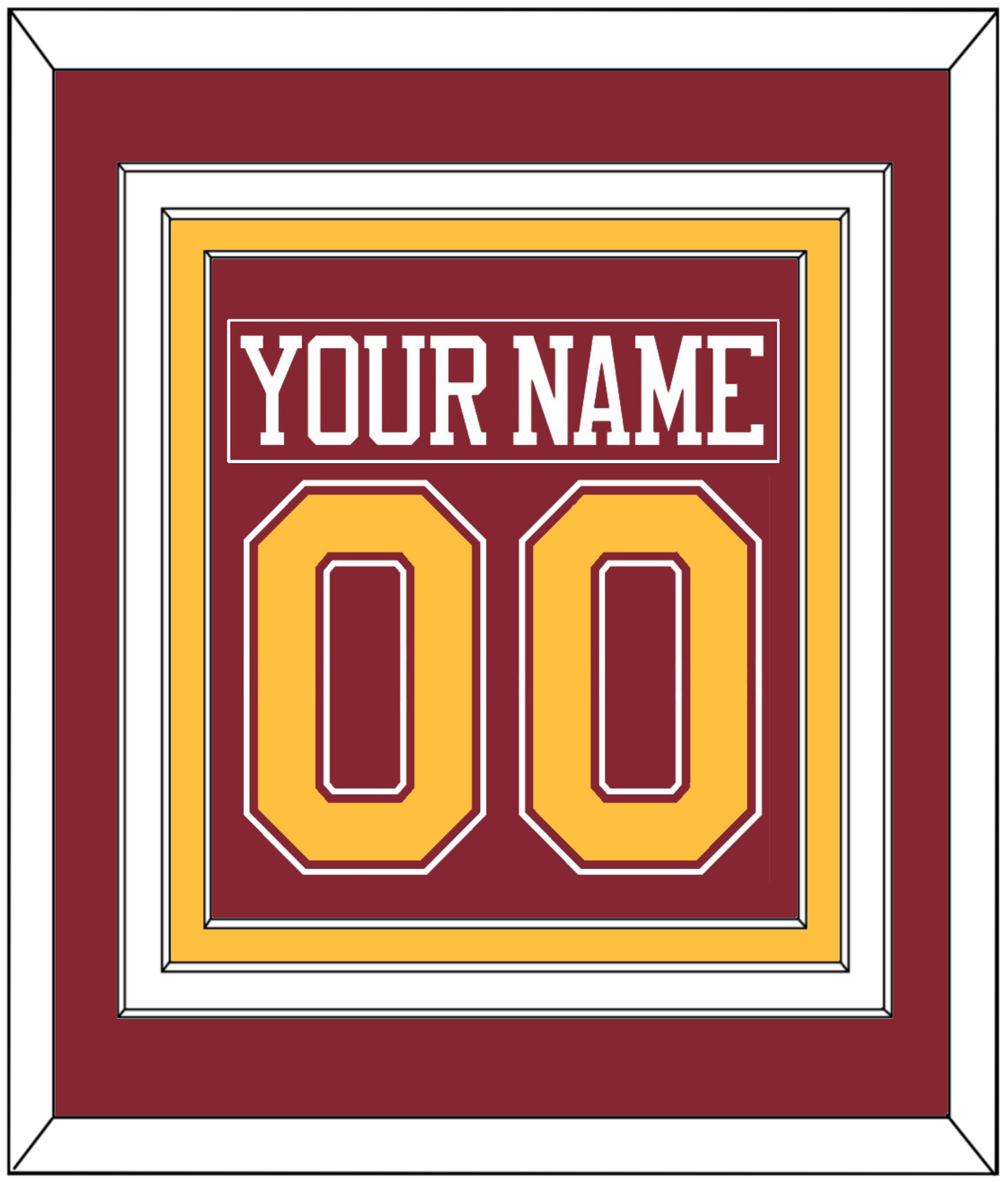 Minnesota Nameplate & Number (Back) Combined - Road Maroon - Premier Tier 2