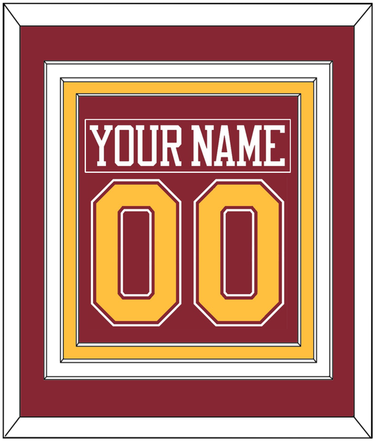 Minnesota Nameplate & Number (Back) Combined - Road Maroon - Premier Tier 2