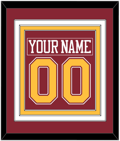 Minnesota Nameplate & Number (Back) Combined - Road Maroon - Premier Tier 2