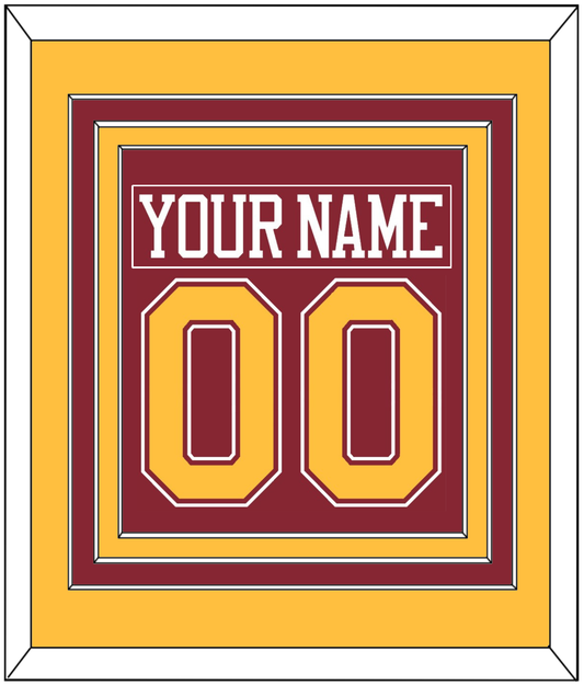 Minnesota Nameplate & Number (Back) Combined - Road Maroon - Premier Tier 3