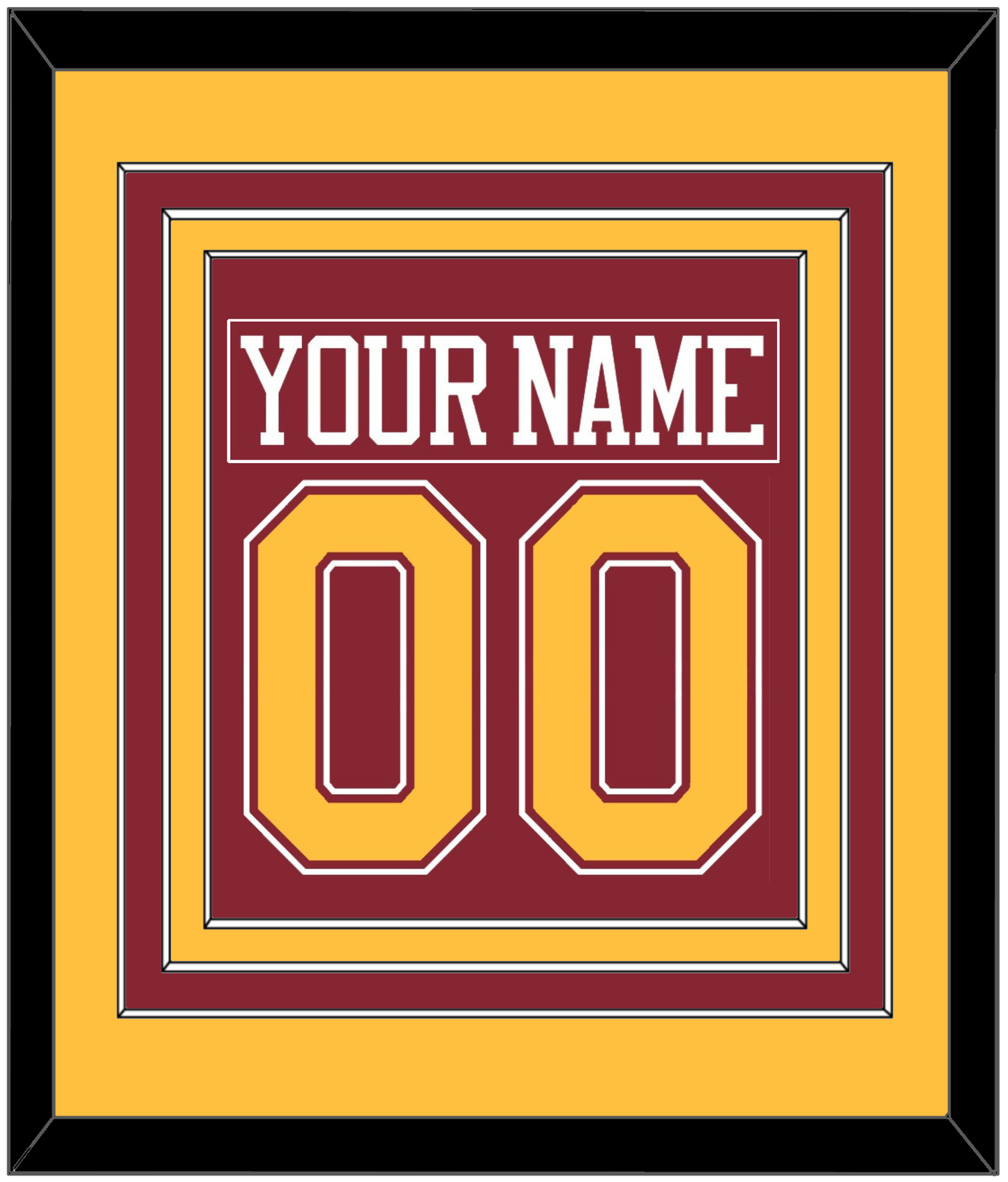 Minnesota Nameplate & Number (Back) Combined - Road Maroon - Premier Tier 3