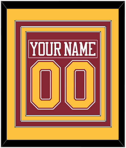 Minnesota Nameplate & Number (Back) Combined - Road Maroon - Premier Tier 3