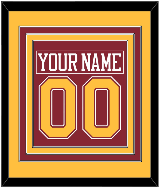 Minnesota Nameplate & Number (Back) Combined - Road Maroon - Premier Tier 3