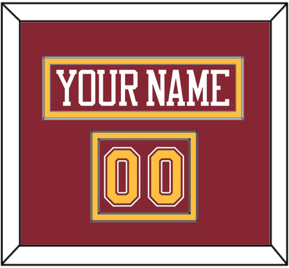 Minnesota Nameplate & Number (Shoulder) - Road Maroon - Signature Tier 2