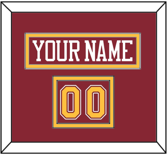 Minnesota Nameplate & Number (Shoulder) - Road Maroon - Signature Tier 2