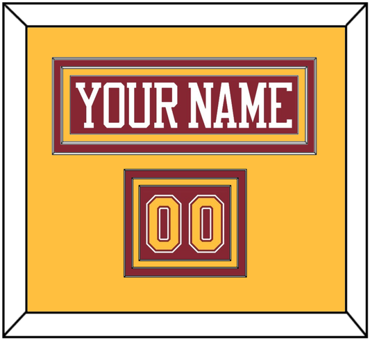 Minnesota Nameplate & Number (Shoulder) - Road Maroon - Premier Tier 3