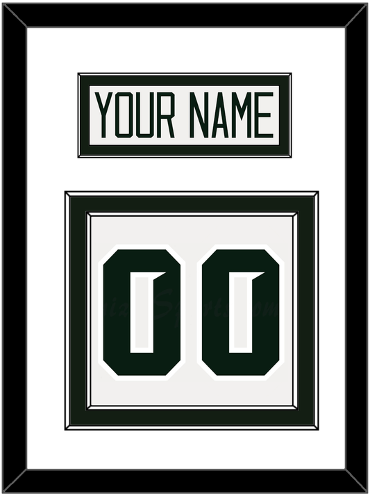 Michigan State Hockey Nameplate & Number (Back) - Home White - Signature Tier 1