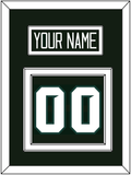 Michigan State Hockey Nameplate & Number (Back) - Road Green - Double Mat 1